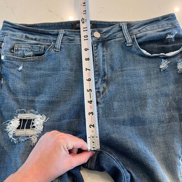 Judy‎ Blue Skinny Fit Jeans Distressed size 13 /31 - Picture 9 of 10